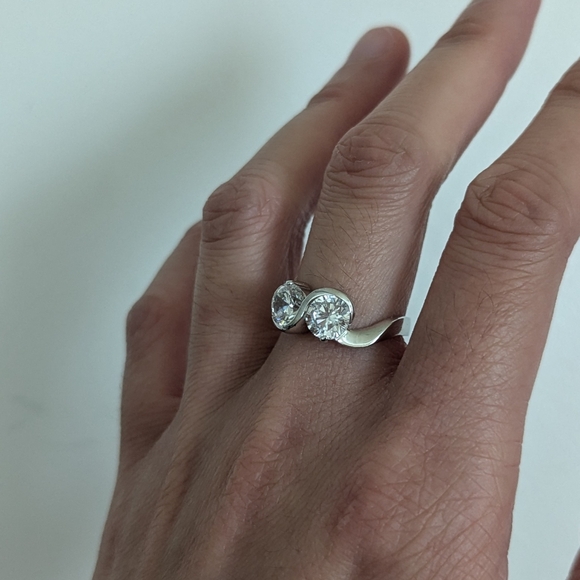 Toi et Moi ring size US 7.5 - Picture 2 of 11